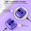 imageTAGRY Bluetooth Headphones True Wireless Earbuds 60H Playback LED Power Display Earphones with Wireless Charging Case IPX5 Waterproof inEar Ear buds with Mic for TV Smart Phone Laptop Computer SportsPhantom Purple