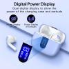 imageTAGRY Bluetooth Headphones True Wireless Earbuds 60H Playback LED Power Display Earphones with Wireless Charging Case IPX5 Waterproof inEar Ear buds with Mic for TV Smart Phone Laptop Computer SportsPurple