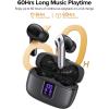 imageTAGRY Bluetooth Headphones True Wireless Earbuds 60H Playback LED Power Display Earphones with Wireless Charging Case IPX5 Waterproof inEar Ear buds with Mic for TV Smart Phone Laptop Computer SportsBlack
