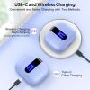 imageTAGRY Bluetooth Headphones True Wireless Earbuds 60H Playback LED Power Display Earphones with Wireless Charging Case IPX5 Waterproof inEar Ear buds with Mic for TV Smart Phone Laptop Computer SportsPurple