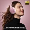 imageHybrid Active Noise Cancelling Bluetooth 60 Headphones 120H Playtime 6 ENC Clear Call Mic Over Ear Headphones Wireless with HiRes Audio Comfort Earcup Low Latency ANC Headphone for Travel WorkoutRose Gold