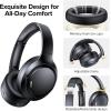imageHybrid Active Noise Cancelling Bluetooth 60 Headphones 120H Playtime 6 ENC Clear Call Mic Over Ear Headphones Wireless with HiRes Audio Comfort Earcup Low Latency ANC Headphone for Travel WorkoutBlack