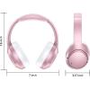 imageHybrid Active Noise Cancelling Bluetooth 60 Headphones 120H Playtime 6 ENC Clear Call Mic Over Ear Headphones Wireless with HiRes Audio Comfort Earcup Low Latency ANC Headphone for Travel WorkoutRose Gold