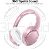 imageHybrid Active Noise Cancelling Bluetooth 60 Headphones 120H Playtime 6 ENC Clear Call Mic Over Ear Headphones Wireless with HiRes Audio Comfort Earcup Low Latency ANC Headphone for Travel WorkoutRose Gold