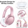 imageHybrid Active Noise Cancelling Bluetooth 60 Headphones 120H Playtime 6 ENC Clear Call Mic Over Ear Headphones Wireless with HiRes Audio Comfort Earcup Low Latency ANC Headphone for Travel WorkoutRose Gold