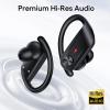 imageHybrid Active Noise Cancelling Wireless Earbuds 80 Hrs Playtime HiRes Stereo Sound Bluetooth Headphones with Transparency Mode Ear Buds with Earhooks ANC Sports Earphones for Workout Running TravelBlack
