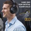 imageHybrid Active Noise Cancelling Headphones 120H Long Playtime 6 ENC Mic Wireless OverEar Bluetooth 60 HeadphonesHiRes Audio Memory Foam Earcup Transparency Mode ANC Headphone for Travel OfficeClassic Black