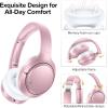 imageHybrid Active Noise Cancelling Headphones 120H Long Playtime 6 ENC Mic Wireless OverEar Bluetooth 60 HeadphonesHiRes Audio Memory Foam Earcup Transparency Mode ANC Headphone for Travel OfficeRose Gold