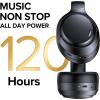 imageHybrid Active Noise Cancelling Headphones 120H Long Playtime 6 ENC Mic Wireless OverEar Bluetooth 60 HeadphonesHiRes Audio Memory Foam Earcup Transparency Mode ANC Headphone for Travel OfficeClassic Black
