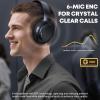 imageHybrid Active Noise Cancelling Headphones 120H Long Playtime 6 ENC Mic Wireless OverEar Bluetooth 60 Headphones HiRes Audio Memory Foam Earcup Transparency Mode ANC Headphone for Travel OfficeBlack