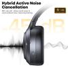 imageHybrid Active Noise Cancelling Headphones 120H Long Playtime 6 ENC Mic Wireless OverEar Bluetooth 60 Headphones HiRes Audio Memory Foam Earcup Transparency Mode ANC Headphone for Travel OfficeBlack