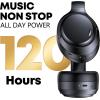 imageHybrid Active Noise Cancelling Headphones 120H Long Playtime 6 ENC Mic Wireless OverEar Bluetooth 60 Headphones HiRes Audio Memory Foam Earcup Transparency Mode ANC Headphone for Travel OfficeBlack