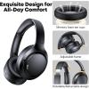 imageHybrid Active Noise Cancelling Headphones 120H Long Playtime 6 ENC Mic Wireless OverEar Bluetooth 60 Headphones HiRes Audio Memory Foam Earcup Transparency Mode ANC Headphone for Travel OfficeBlack