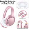 image:imageHybrid Active Noise Cancelling Headphones 120H Long Playtime 6 ENC Mic Wireless OverEar Bluetooth 60 Headphones HiRes Audio Memory Foam Earcup Transparency Mode ANC Headphone for Travel OfficeRose Gold