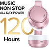 image:imageHybrid Active Noise Cancelling Headphones 120H Long Playtime 6 ENC Mic Wireless OverEar Bluetooth 60 Headphones HiRes Audio Memory Foam Earcup Transparency Mode ANC Headphone for Travel OfficeRose Gold