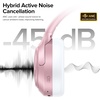 image:imageHybrid Active Noise Cancelling Headphones 120H Long Playtime 6 ENC Mic Wireless OverEar Bluetooth 60 Headphones HiRes Audio Memory Foam Earcup Transparency Mode ANC Headphone for Travel OfficeRose Gold