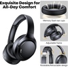 image:imageHybrid Active Noise Cancelling Bluetooth 60 Headphones 120H Long Playtime 6 ENC Mic Over Ear Headphones Wireless HiRes Audio Memory Foam Earcup Transparency Mode ANC Headphone for Travel OfficeBlack